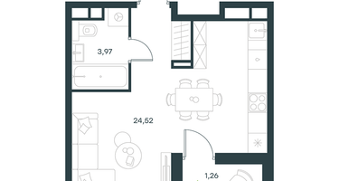 Студия, 29 м²