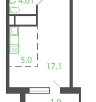 Студия, 27&nbsp;м²