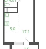 Студия, 27&nbsp;м²