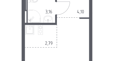 Студия, 22&nbsp;м²