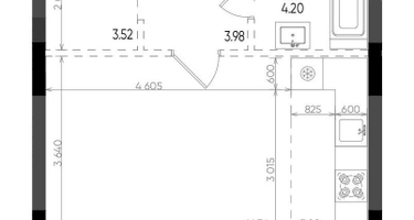 Студия, 34 м²