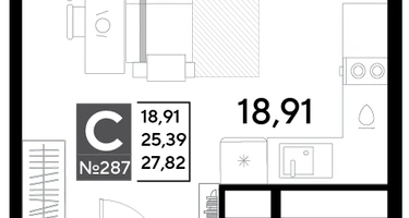 Студия, 27&nbsp;м²
