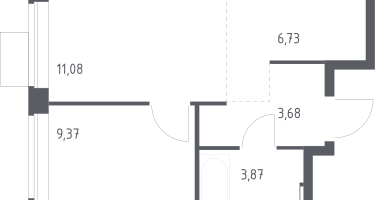 Студия, 34&nbsp;м²