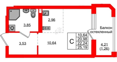 Студия, 22&nbsp;м²