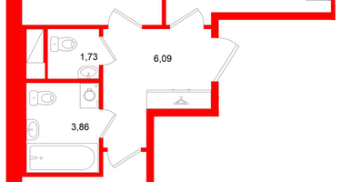 2-к. квартира, 51 м²