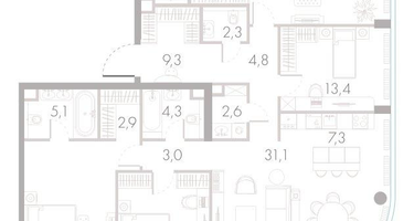 5-к. квартира, 146&nbsp;м²