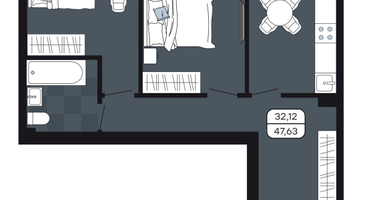 Студия, 47&nbsp;м²