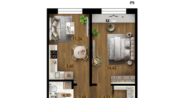 2-к. квартира, 42 м²