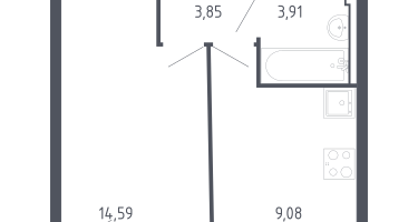 1-к. квартира, 32&nbsp;м²