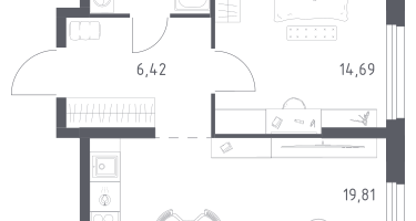 Студия, 45&nbsp;м²