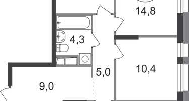 3-к. квартира, 77 м²
