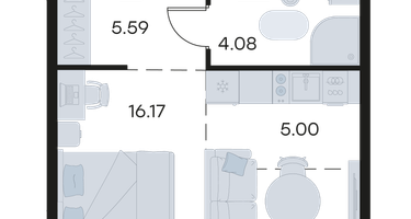 Студия, 30&nbsp;м²