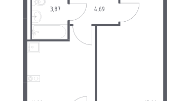 1-к. квартира, 35&nbsp;м²