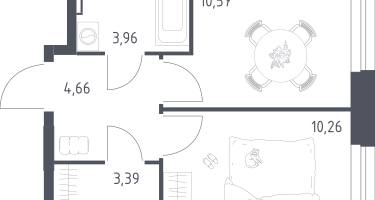 1-к. квартира, 32&nbsp;м²