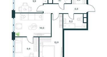 3-к. квартира, 65&nbsp;м²