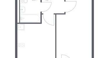 1-к. квартира, 33&nbsp;м²