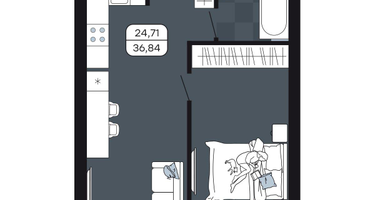 Студия, 36&nbsp;м²