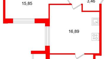 2-к. квартира, 56&nbsp;м²