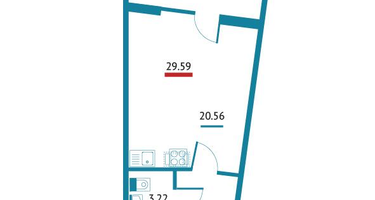 Студия, 29 м²