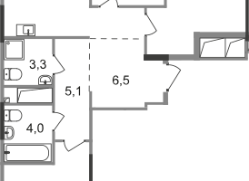 3-к. квартира, 82 м²
