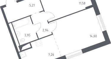 Студия, 46&nbsp;м²
