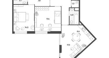 3-к. квартира, 81 м²