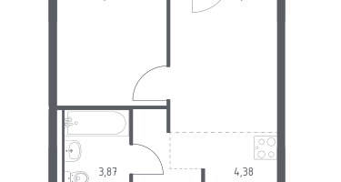 Студия, 33&nbsp;м²