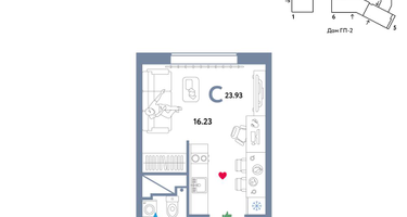 Студия, 23&nbsp;м²