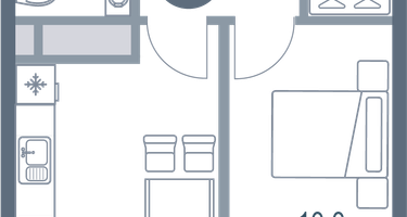 1-к. квартира, 37&nbsp;м²