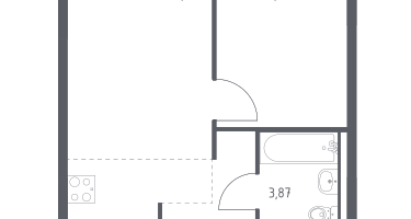 Студия, 34&nbsp;м²