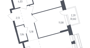 Студия, 53&nbsp;м²