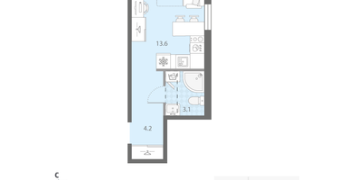 Студия, 20 м²