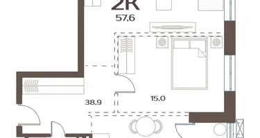 2-к. квартира, 57 м²