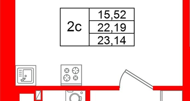 Студия, 22 м²