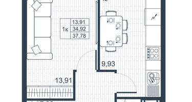 1-к. квартира, 36&nbsp;м²