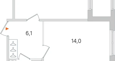 1-к. квартира, 41&nbsp;м²
