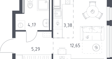 Студия, 25&nbsp;м²