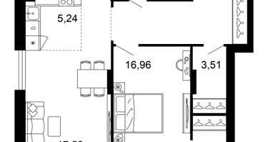 2-к. квартира, 74&nbsp;м²