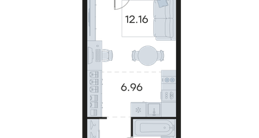 Студия, 28 м²
