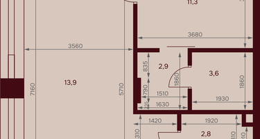 1-к. квартира, 51&nbsp;м²