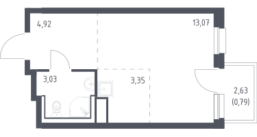 Студия, 25&nbsp;м²