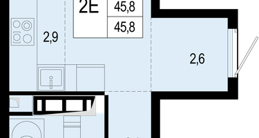 2-к. квартира, 46&nbsp;м²