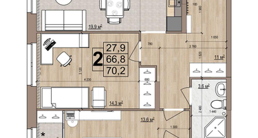 2-к. квартира, 70&nbsp;м²