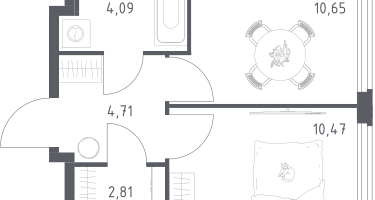 1-к. квартира, 32&nbsp;м²