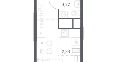 Студия, 19&nbsp;м²