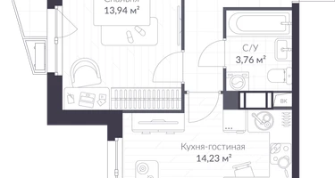 Студия, 39&nbsp;м²