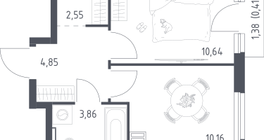 1-к. квартира, 32&nbsp;м²