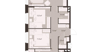 3-к. квартира, 88 м²