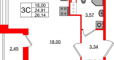 Студия, 24&nbsp;м²