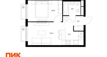 1-к. квартира, 35&nbsp;м²